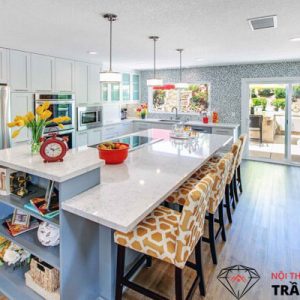 đảo bếp đá nhân tạo solid surface kim sa
