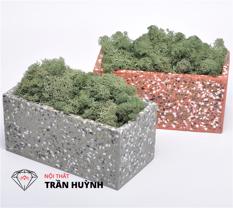 Chậu hoa đá mài Terrazzo xu hướng xanh năm 2023