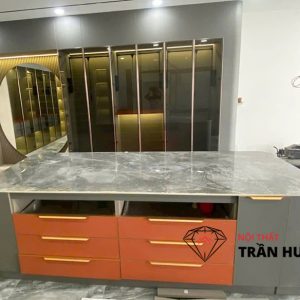Đá Lamar Xám Bonic Ốp Bếp & Bàn Đảo Tại Dự Án 46A 59 Nguyễn Gia Trí, Bình Thạnh