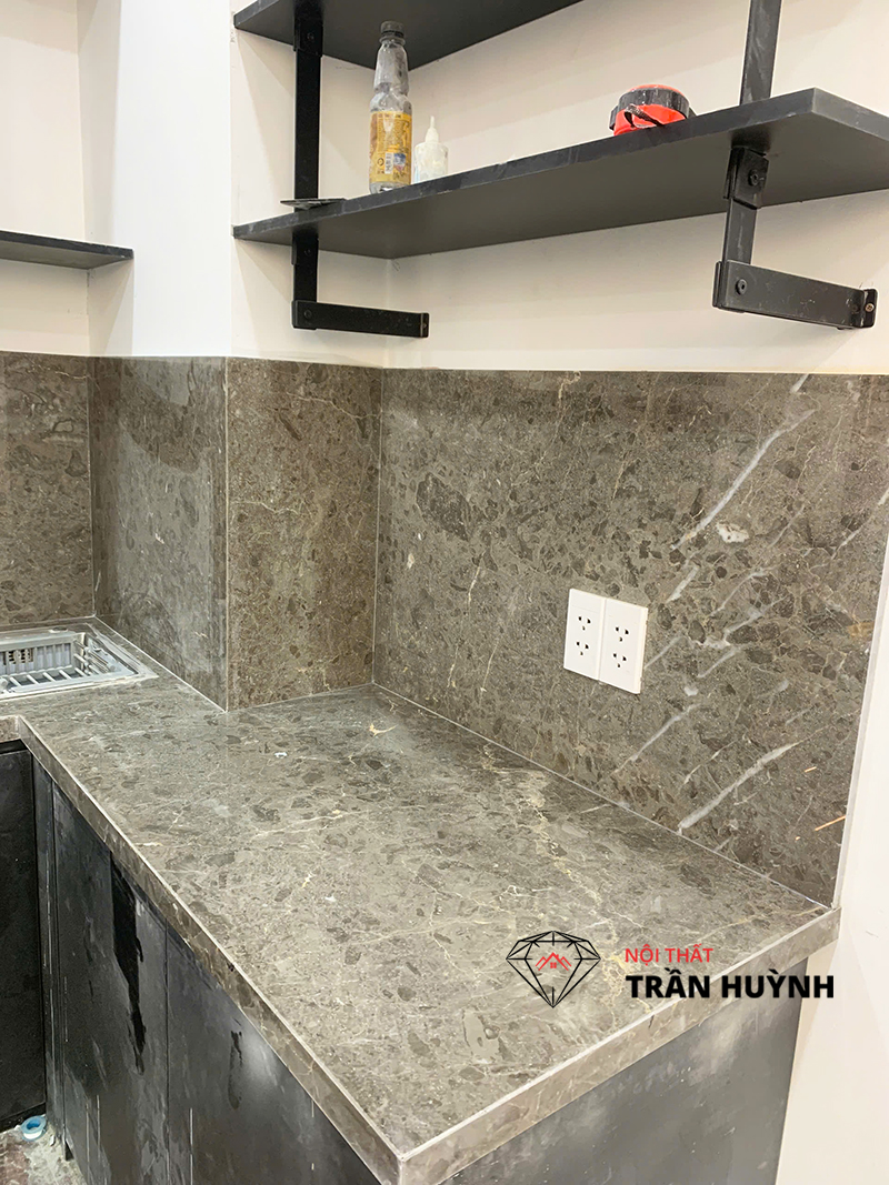 Đá Marbel Savana Grey Cao Cấp Ốp Quầy Bar & Bếp Dự Án Thủ Đức