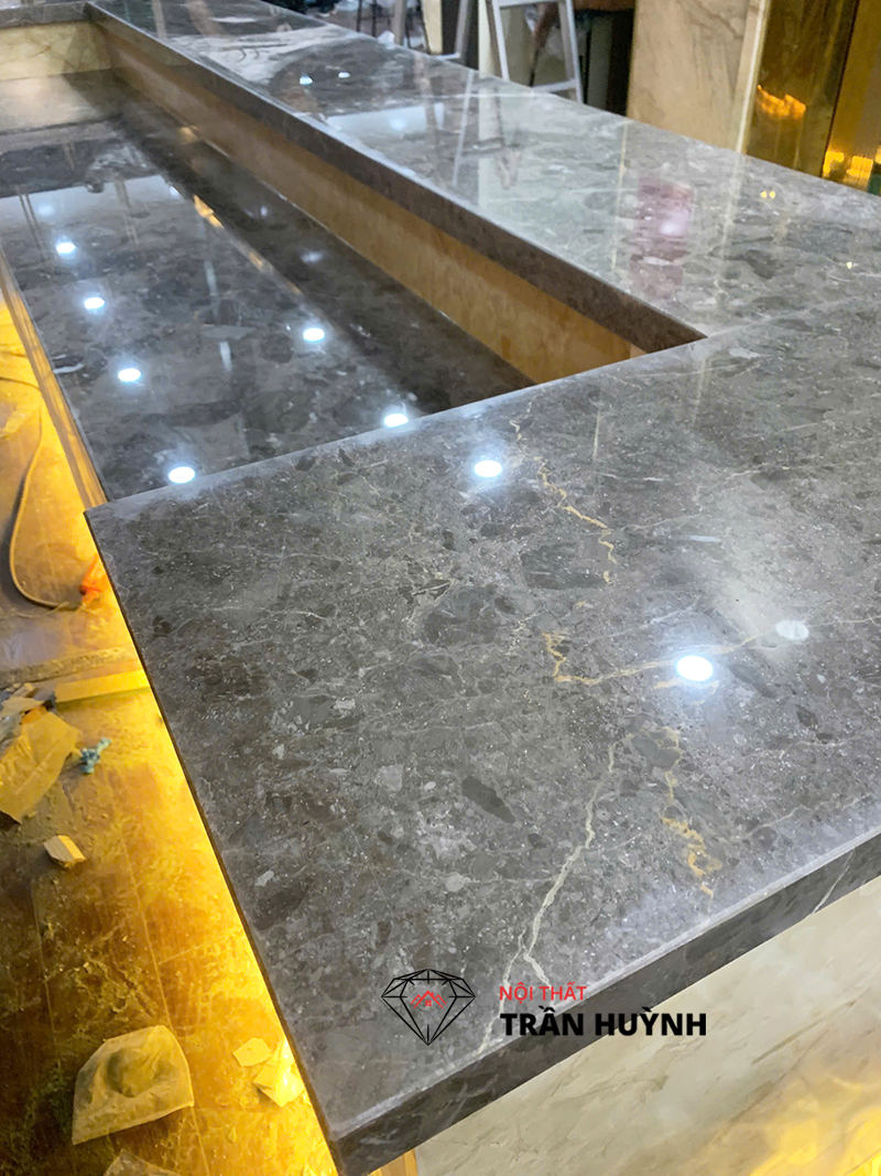 Đá Marbel Savana Grey Cao Cấp Ốp Quầy Bar & Bếp Dự Án Thủ Đức