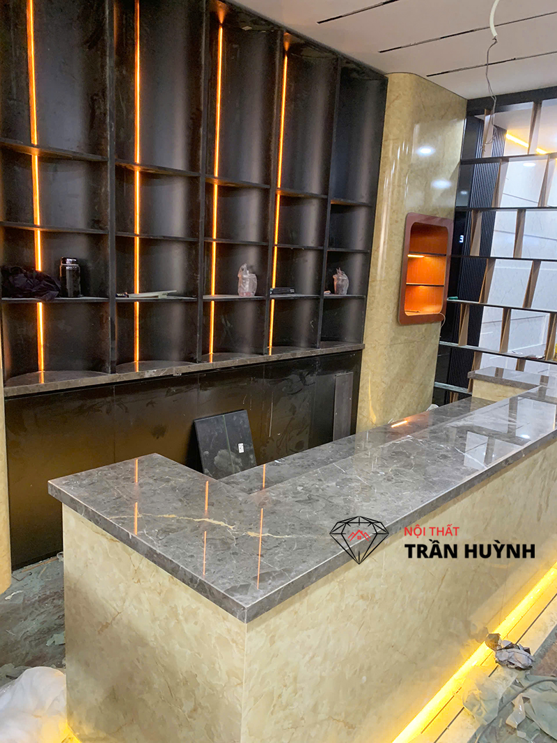 Đá Marbel Savana Grey Cao Cấp Ốp Quầy Bar & Bếp Dự Án Thủ Đức