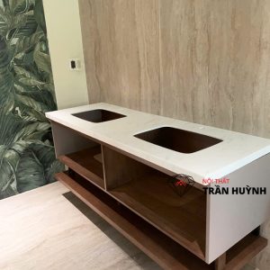 Dự Án Thảo Điền Quận 2: Mặt Bàn Lavabo Đá Vân Mây Sang Trọng