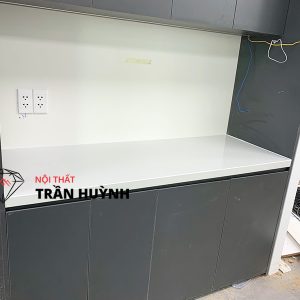 Mặt Bếp Đá Xám Trắng Hoa Cương Nhân Tạo| Dự Án 46A Lê Trung Nghĩa, Tân Bình