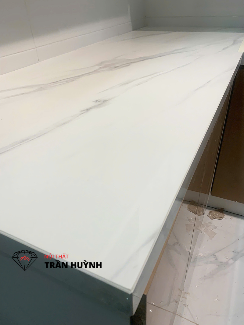 Mặt bếp Trắng vân mây Larmar Dự án P. An Hoà, Rạch Giá, Kiên Giang