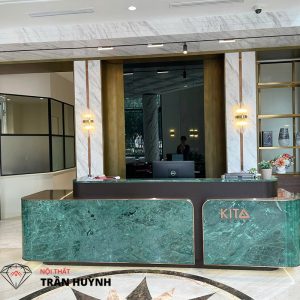 Quầy Lễ Tân Đá Marble India Green Dự Án 27 Lê Quý Đôn, Quận 3, HCM
