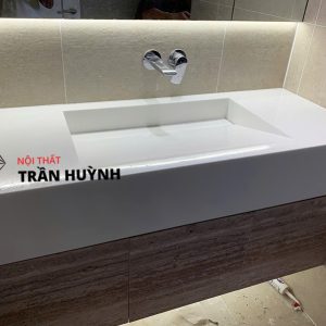 Dự Án Thảo Điền: Thi Công Lavabo Solid Surface Màu Trắng, Nâng Tầm Không Gian