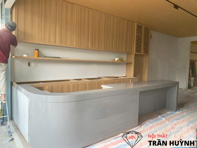 quầy lễ tân đá Solid Surface G404