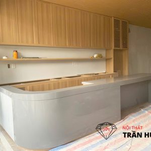 Dự án quầy lễ tân đá Solid Surface G404 tại For The Fix – Bình Dương