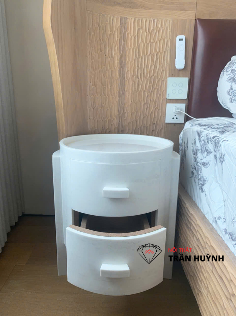 Dự Án Phú Hoàng Anh: Hoàn Thiện Lavabo & Tab Đầu Giường Đá Vân Mây Tại Chung Cư