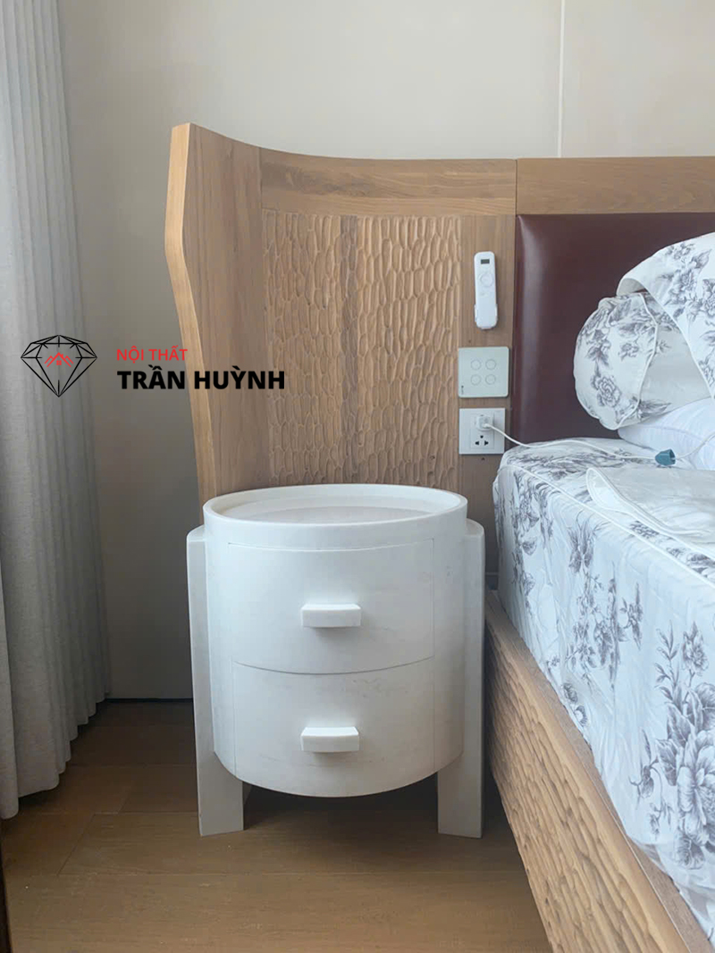 Dự Án Phú Hoàng Anh: Hoàn Thiện Lavabo & Tab Đầu Giường Đá Vân Mây Tại Chung Cư