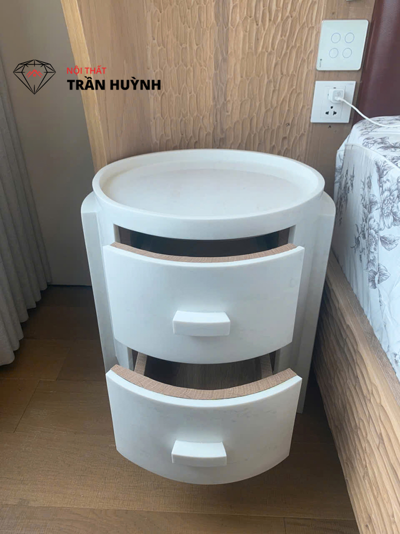 Dự Án Phú Hoàng Anh: Hoàn Thiện Lavabo & Tab Đầu Giường Đá Vân Mây Tại Chung Cư