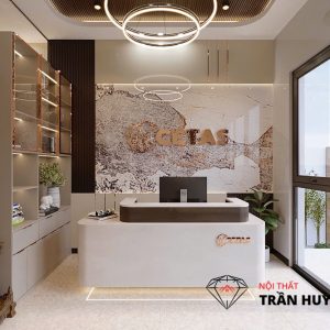 Dự Án Văn Phòng Quận 7: Quầy Lễ Tân Đá S105 MILD WHITE Tinh Tế & Hiện Đại