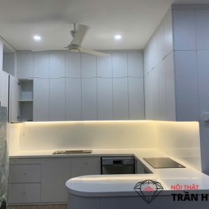 Thi Công Đá Solid Surface Mã S105 Ốp Bếp & Lavabo – Dự Án Seaview Vũng Tàu, TP.HCM