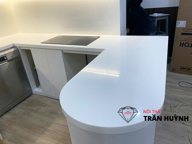 Thi Công Đá Solid Surface Mã S105 Ốp Bếp & Lavabo – Dự Án Seaview Vũng Tàu, TP.HCM