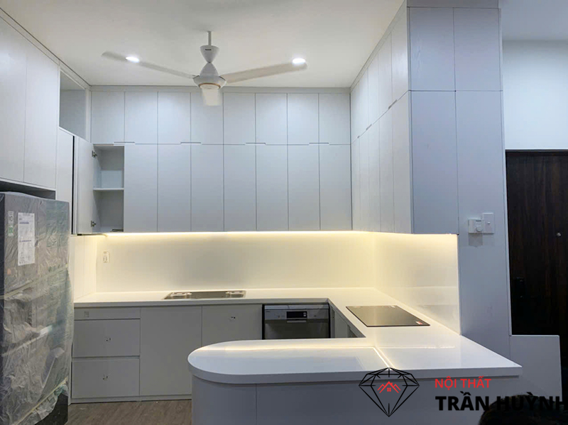 Thi Công Đá Solid Surface Mã S105 Ốp Bếp & Lavabo – Dự Án Seaview Vũng Tàu, TP.HCM