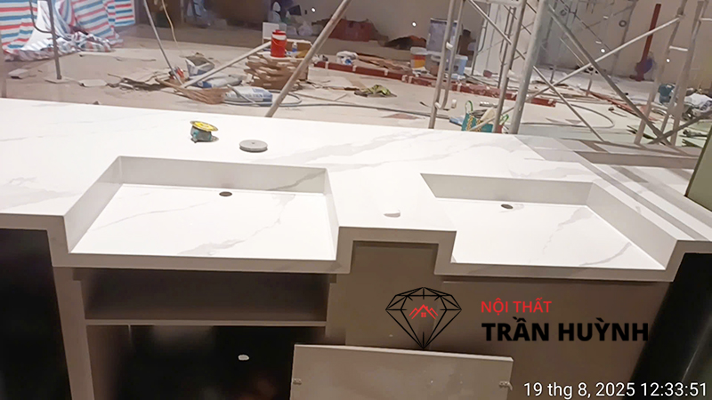 Hình Ảnh thực tế Quầy Bar Đá Nhân Tạo Lamar Vân Mây Tại Aeon Tân An Long An