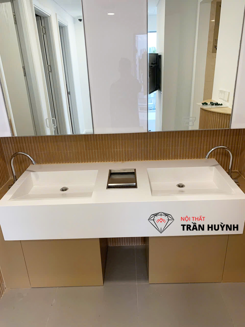 Dự Án Lavabo Đá Solid Surface Thẩm Mỹ Viện Mega GangNam tại 24 Nguyễn Bỉnh Khiêm Quận 1