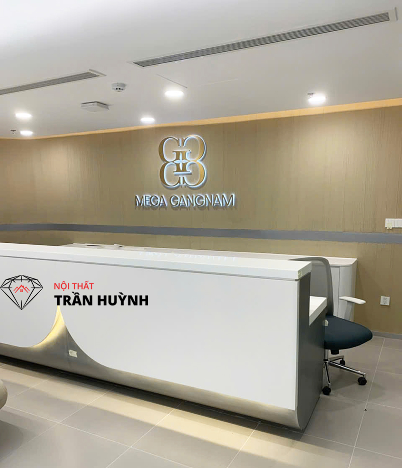Quầy Lễ Tân Đá Solid Surface Dự Án Mega GangNam 24 Nguyễn Bỉnh Khiêm Quận 1