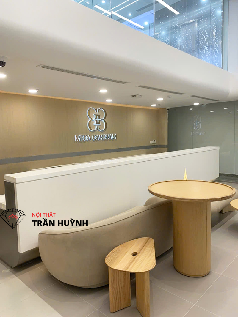 Quầy Lễ Tân Đá Solid Surface Dự Án Mega GangNam 24 Nguyễn Bỉnh Khiêm Quận 1