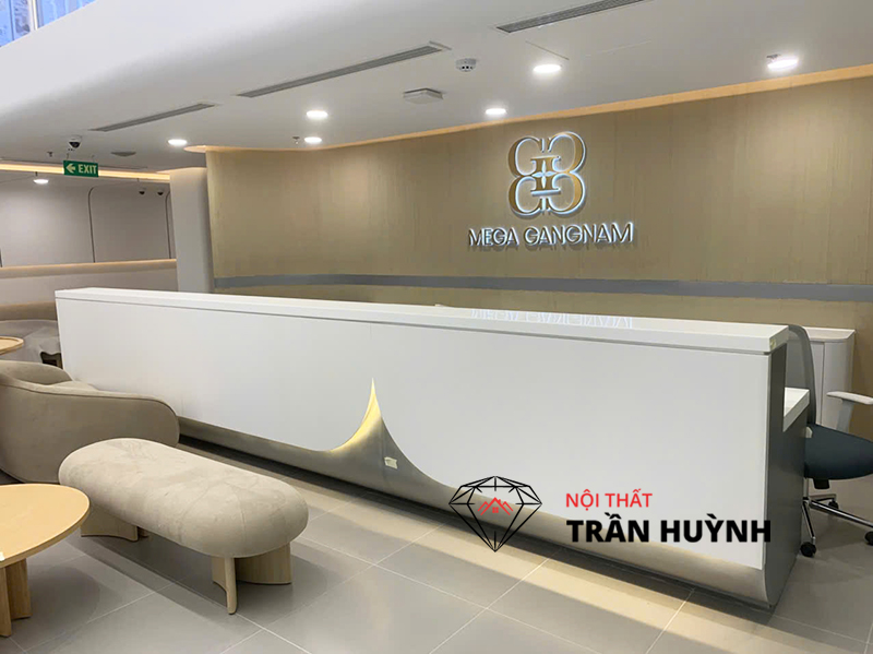 Quầy Lễ Tân Đá Solid Surface Dự Án Mega GangNam 24 Nguyễn Bỉnh Khiêm Quận 1