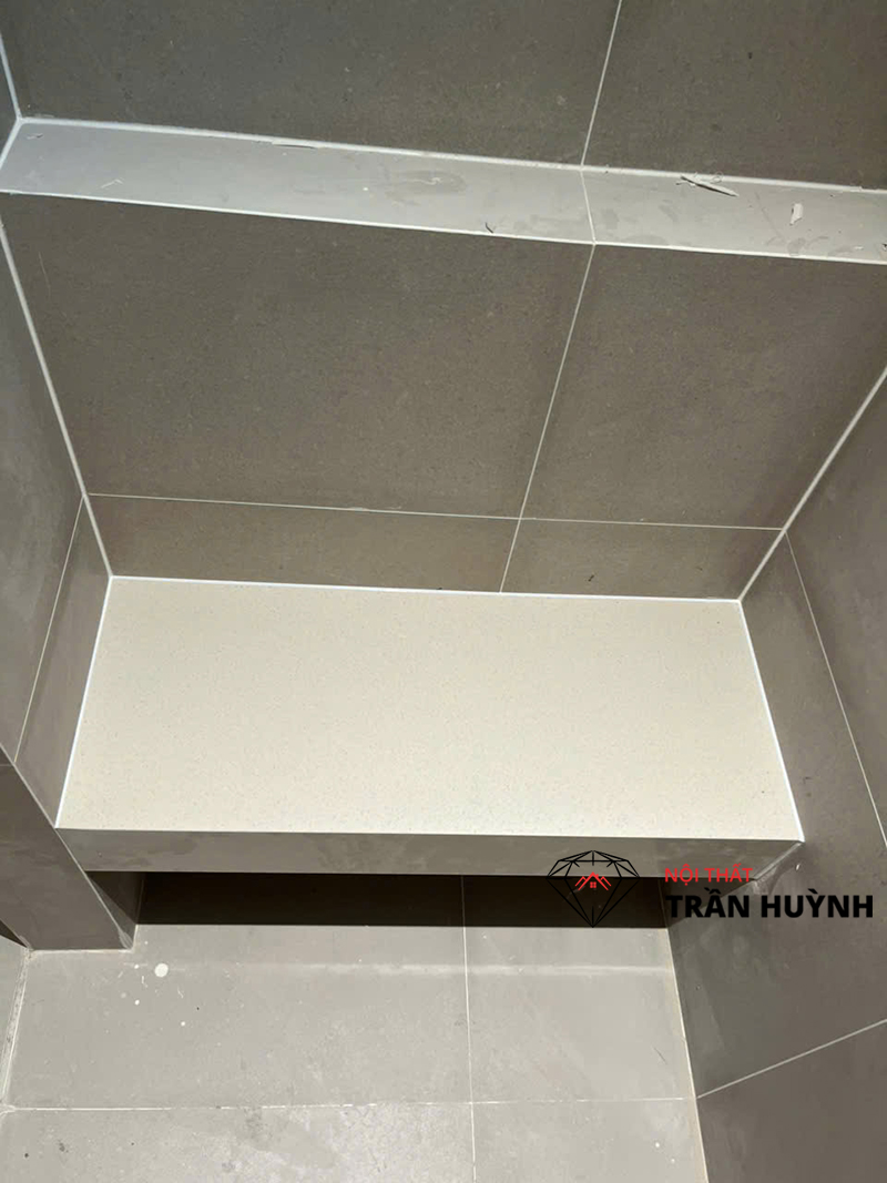 Thi Công Mặt Bàn Lavabo Đá Lamar Vân Mây C106-G101 Tại Thủ Thiêm Quận 12