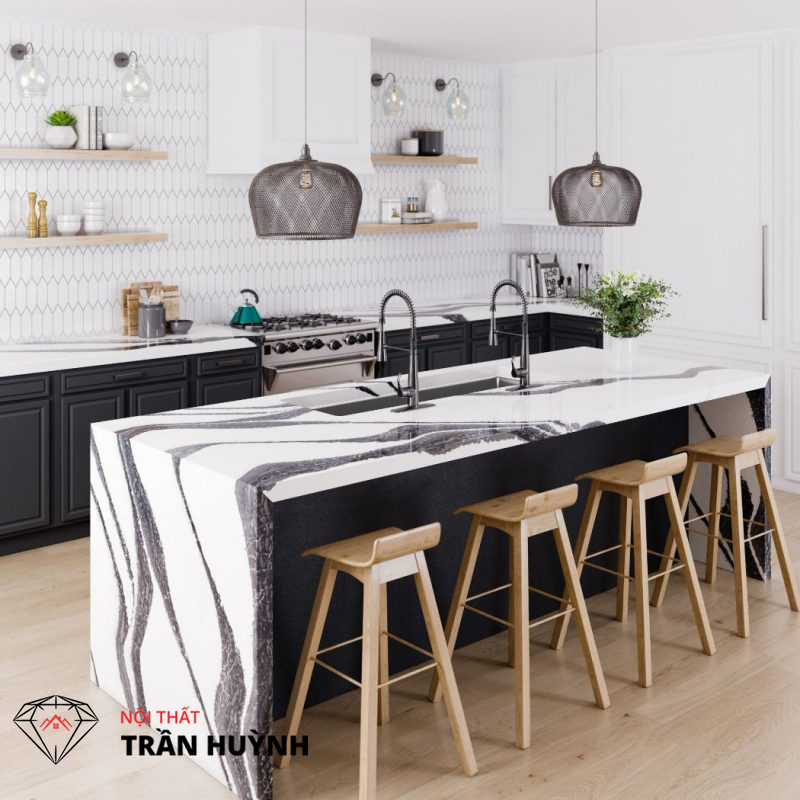Thi Công Đá Lamar Làm Bàn Bếp - Kinh Nghiệm Vàng Tránh Nứt, Ố Vĩnh Viễn