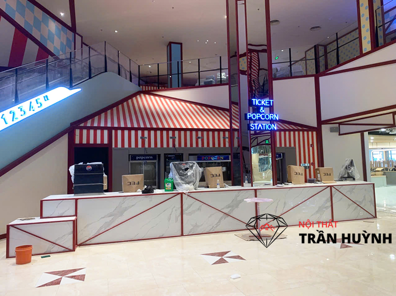 Mặt Bàn Lavabo & Quầy Bar Đá Nhân Tạo Lamar Vân Mây Tại Aeon Tân An Long An