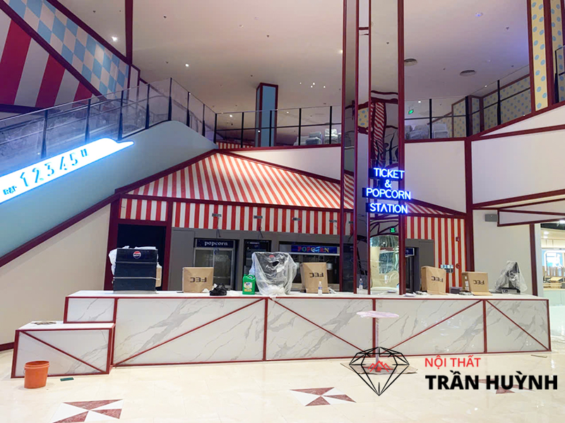 Mặt Bàn Lavabo & Quầy Bar Đá Nhân Tạo Lamar Vân Mây Tại Aeon Tân An Long An