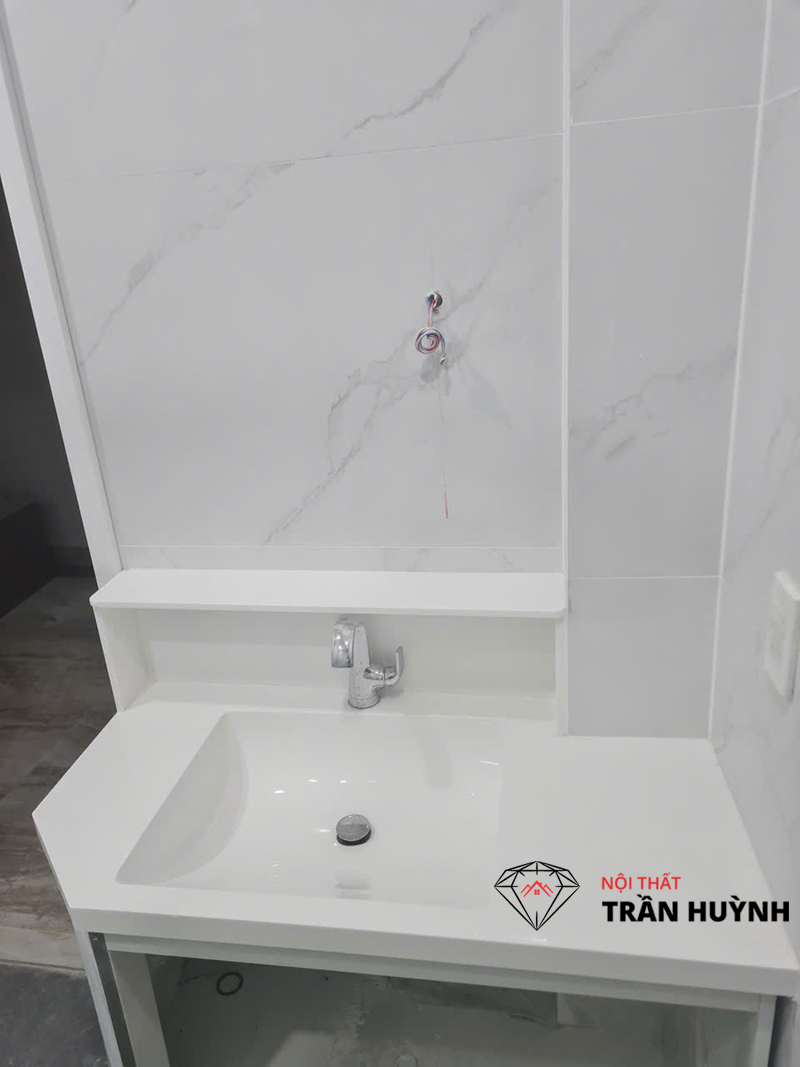 Dự Án Lavabo Liền Khối Solid Surface Màu Trắng 103A Bùi Thị Xuân, Quận 1