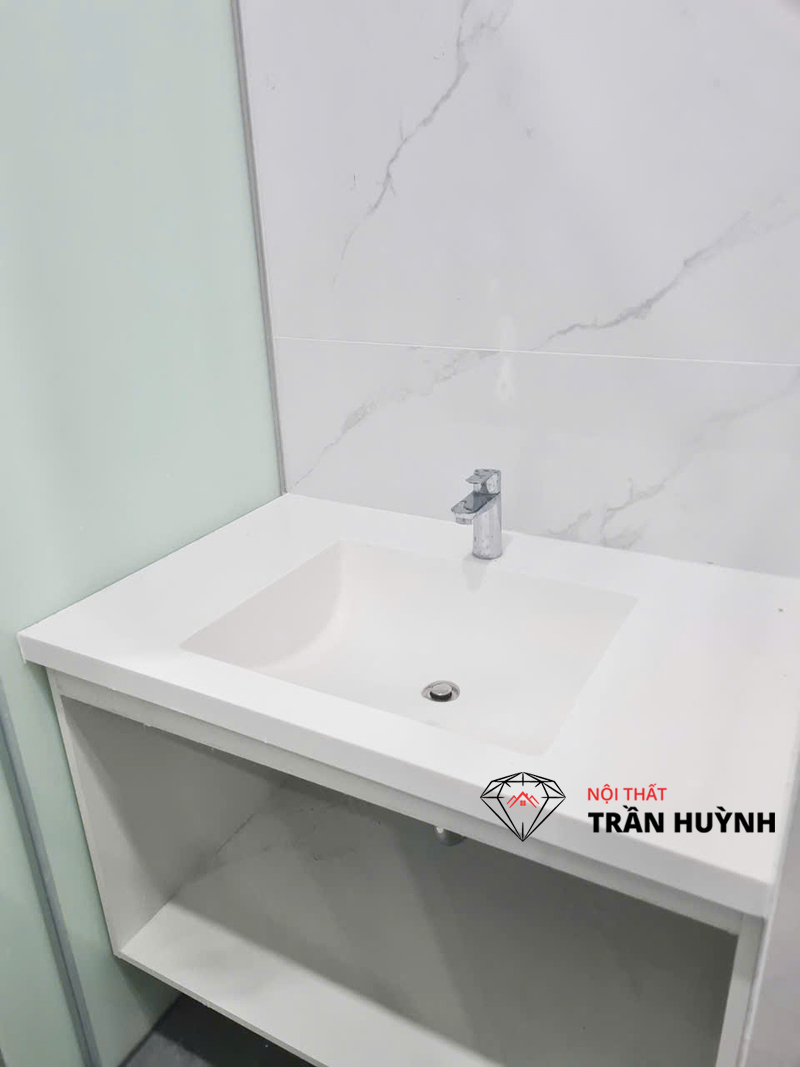 Dự Án Lavabo Liền Khối Solid Surface Màu Trắng 103A Bùi Thị Xuân, Quận 1