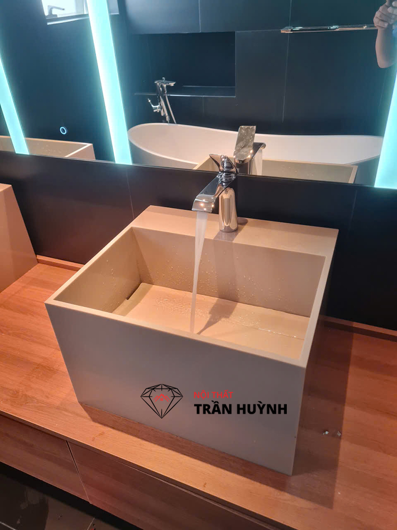 Hoàn Thiện Dự Án Lavabo Đặt Bàn Solid Surface Cao Cấp Tại 108 Hồng Hà, Quận Tân Bình, TP.HCM
