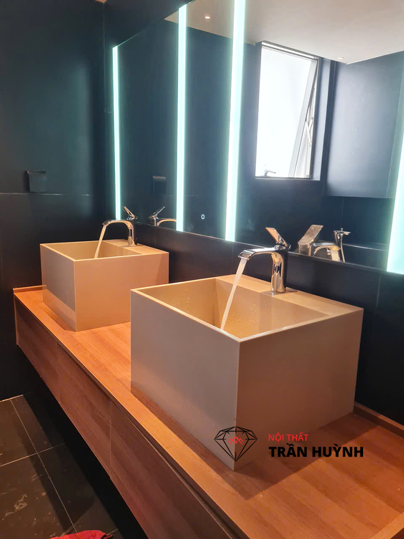 Hoàn Thiện Dự Án Lavabo Đặt Bàn Solid Surface Cao Cấp Tại 108 Hồng Hà, Quận Tân Bình, TP.HCM