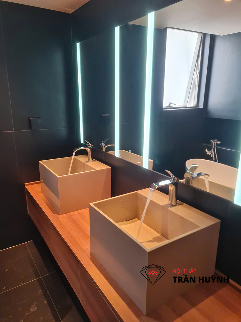Hoàn Thiện Dự Án Lavabo Đặt Bàn Solid Surface Cao Cấp Tại 108 Hồng Hà, Quận Tân Bình, TP.HCM