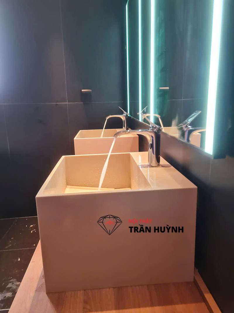 Hoàn Thiện Dự Án Lavabo Đặt Bàn Solid Surface Cao Cấp Tại 108 Hồng Hà, Quận Tân Bình, TP.HCM