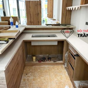 Thi Công Mặt Bếp, Mặt Lavabo Đá Mã C109 Tại Meyhomes Capital Phú Quốc – Dự Án Đẳng Cấp 2025