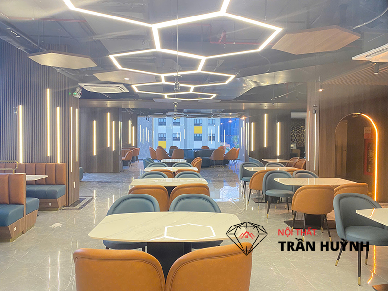 Dự Án Thi Công Thực Tế Tại Bcons Dĩ An Bình Dương – Hạng Mục Quầy Buffet, Quầy Bar, Quầy Lễ Tân, Bàn Ăn & Lavabo Đá Solid Surface Cao Cấp