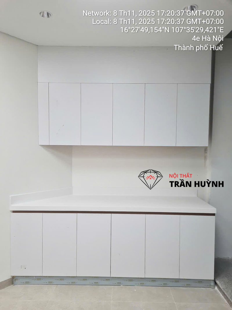 Thi Công Đá Solid Surface Tại Bệnh Viện Quốc Tế Huế – Hoàn Thiện Quầy Lễ Tân, Mặt Bếp & Lavabo Hiện Đại