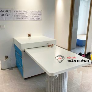 Hoàn Thiện Thi Công Đá Solid Surface Mặt Bếp, Lavabo, Bàn Đảo Tại Căn Hộ Quận 7