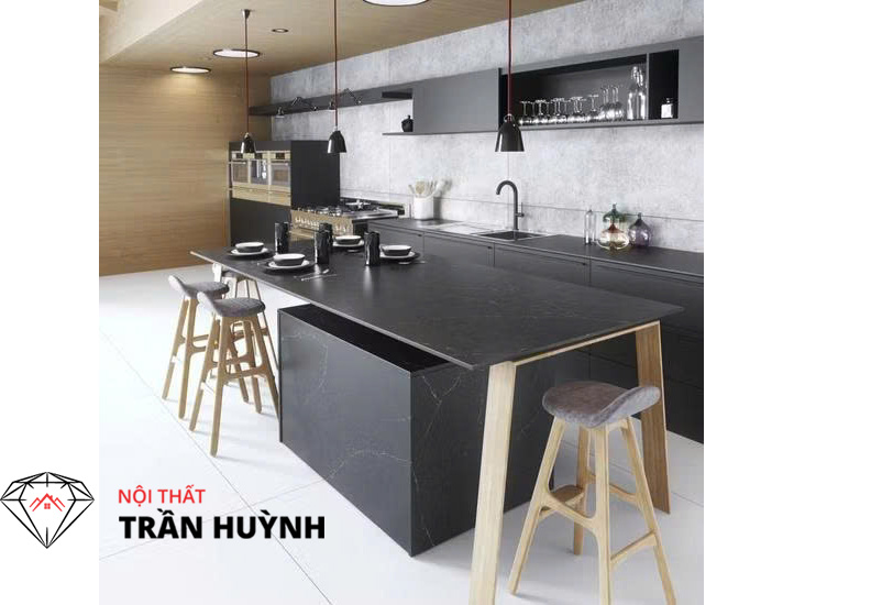 Đá Solid Surface Màu Đen – Vẻ Đẹp Mạnh Mẽ Cho Thiết Kế Đương Đại