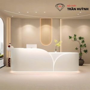 Ý Tưởng Thiết Kế Quầy Lễ Tân Với Đá Solid Surface Sang Trọng, Hiện Đại