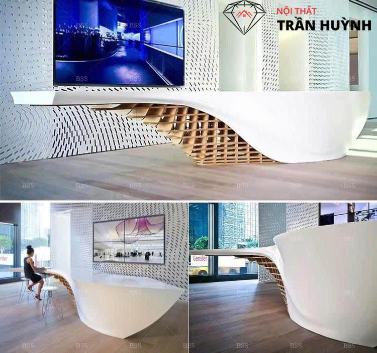 Ý Tưởng Thiết Kế Quầy Lễ Tân Với Đá Solid Surface Sang Trọng, Hiện Đại