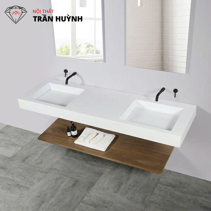 Thiết Kế Lavabo Đá Solid Surface – Vẻ Đẹp Tối Giản, Dễ Bảo Dưỡng