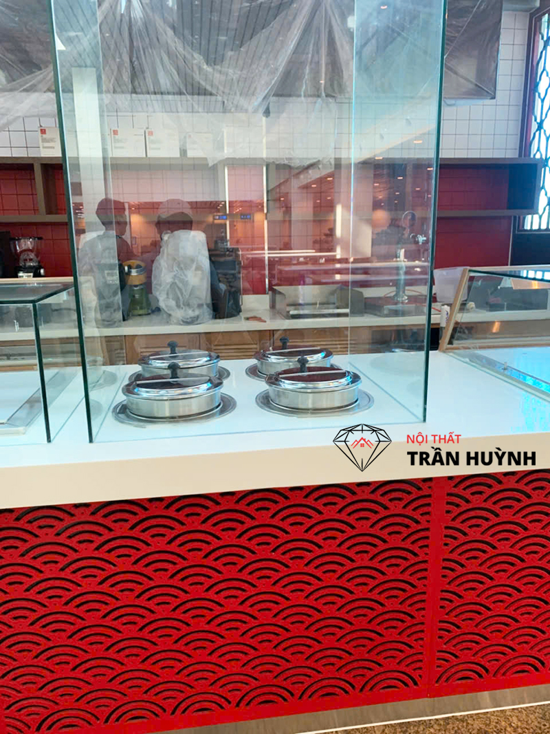 Dự Án Quầy Buffet Đá Nhân Tạo Trắng Tại Cam Ranh