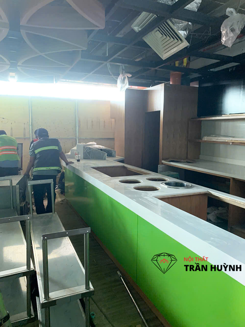 Thi công quầy Solid Surface tại Sân Bay Cam Ranh