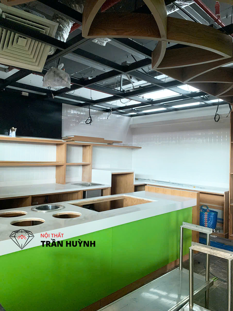 Thi công quầy Solid Surface tại Sân Bay Cam Ranh