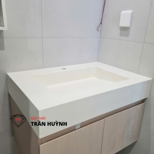 Dự Án Thi Công Lavabo Đá Solid Surface Màu Trắng Tại Nguyễn Hữu Cảnh Bình Thạnh