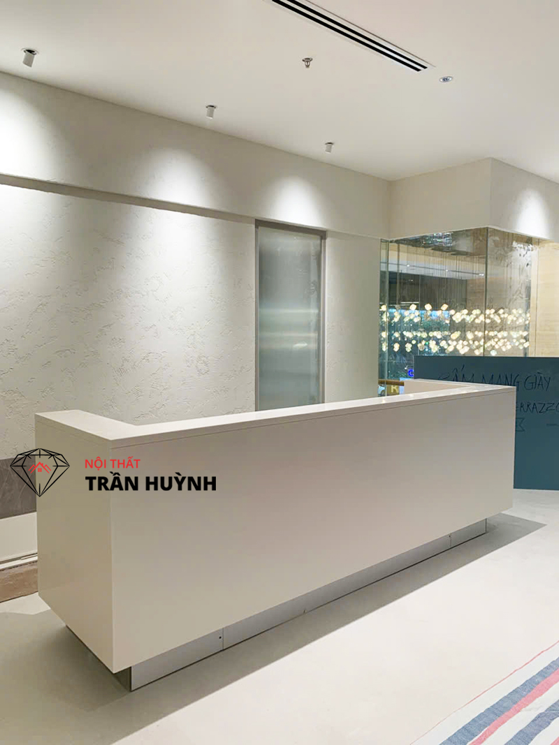 Thi Công Mặt Bếp Và Quầy Lễ Tân Đá Nhân Tạo C102 Tại Pearl Plaza Bình Thạnh