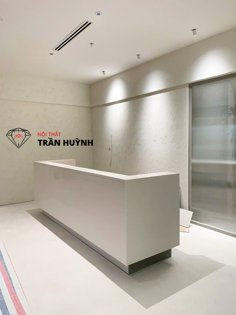 Thi Công Mặt Bếp Và Quầy Lễ Tân Đá Nhân Tạo C102 Tại Pearl Plaza Bình Thạnh