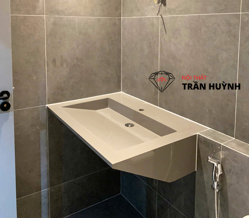 Lavabo Đá Solid Surface Treo Tường Tại Quận 2